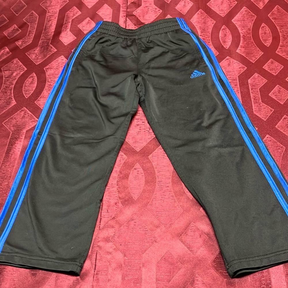 Adidas Kids Black and Blue Track Pants